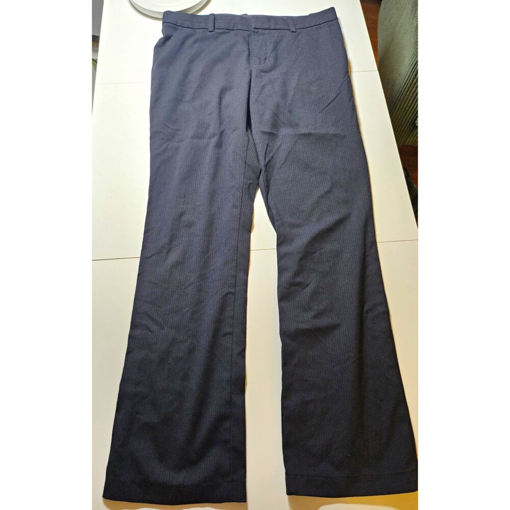 Uniqlo Women's Navy Pinstripe Dress Pants Straight Leg 28W Work Clothes Smart